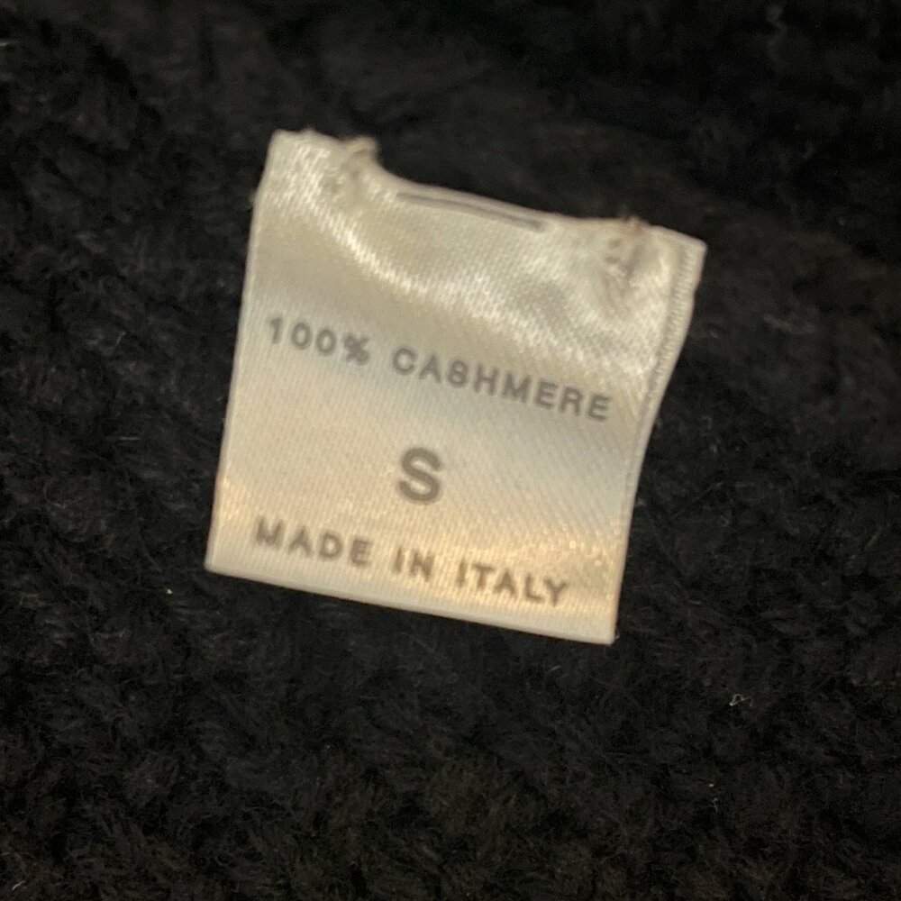 Manrico Cashmere Black 100% Cashmere Cardigan Sash Tie Size Small - Picture 9 of 9